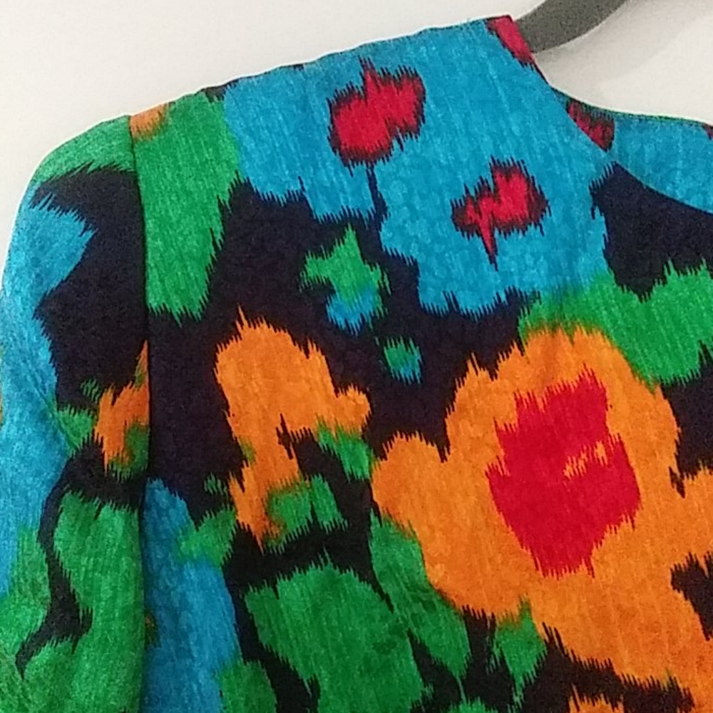 Wayne Kastning for Helga  Floral Dress Vintage Long Sleeves Rare - Picture 5 of 15